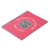 Ihr QR-Code und benutzerdefiniertes Textnotizbuch Notizblock (Linke Seite)