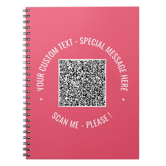 Ihr QR-Code und benutzerdefiniertes Textnotizbuch Notizblock (Vorderseite)