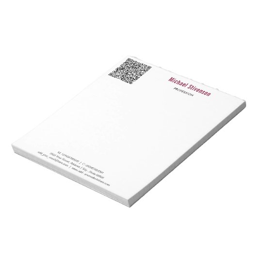 Ihr QR-Code und Ihr benutzerdefinierter Text-Busin Notizblock (Rotiert)