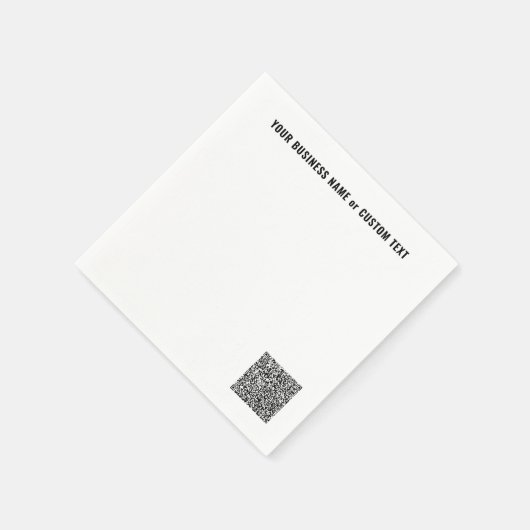 Ihr QR-Code und Ihr benutzerdefinierter Text-Busin Serviette (Ecke)