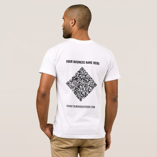 Ihr QR-Code und Ihr benutzerdefinierter Text-Busin T-Shirt (Schwarz voll)