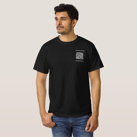 Ihr QR-Code und Ihr benutzerdefinierter Text-Busin T-Shirt (Vorne ganz)