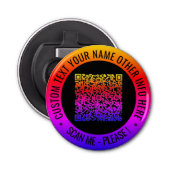 Ihr QR-Code und Ihr benutzerdefinierter Text-Flasc Flaschenöffner (Vorderseite)