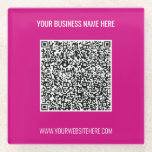 Ihr QR-Code und Ihr benutzerdefinierter Text-Glas- Glasuntersetzer<br><div class="desc">Benutzerdefinierte Farben und Schriftart - Entwerfen Sie Ihr eigenes Beispiel für einen Personalisierten Untersetzer mit QR-Code-Scan-Info und Name-Website oder Website für benutzerdefinierte Textmarken Werbefirma oder moderne Hochzeit - Party Glass Beverage Coaster / Barware / Geschenke - QR-Code hinzufügen - Bild oder Logo - Foto / und Name - Unternehmen /...</div>