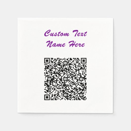 Ihr QR-Code und Ihr benutzerdefinierter Text Napki Serviette (Vorderseite)