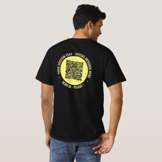 Ihr QR-Code und Ihr benutzerdefinierter Text-T - S T-Shirt (Schwarz voll)