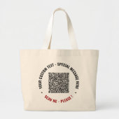 Ihr QR-Code und Ihr benutzerdefinierter Text-Totbe Jumbo Stoffbeutel (Vorne)