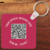 Ihr QR-Code und Ihr benutzerdefinierter Text- und  Schlüsselanhänger (Rückseite)
