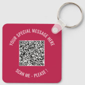 Ihr QR-Code und Ihr benutzerdefinierter Text- und  Schlüsselanhänger (Rückseite)