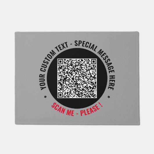 Ihr QR-Code und Ihr benutzerdefinierter Text wähle Fußmatte (Vorderseite)