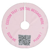 Ihr QR-Code und Ihr benutzerdefinierter Text-Weihn Polyester Weihnachtsbaumdecke (Vorderseite)