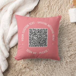 Ihr QR-Code und Ihr benutzerdefinierter Textpilz w Kissen