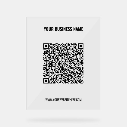 Ihr QR-Code und Ihr benutzerdefiniertes Text-Busin Acrylschild (Vorderseite)