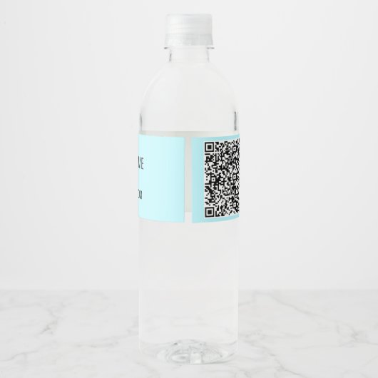Ihr QR-Code und Ihr benutzerdefiniertes Text-Wasse Wasserflaschenetikett (Rückseite)