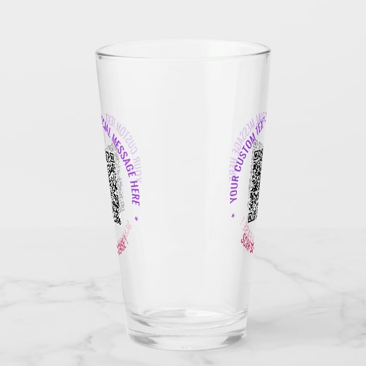 Ihr QR-Code und Ihr benutzerdefiniertes Textglas w Glas (Links)