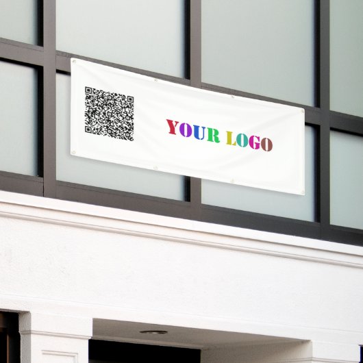 Ihr QR-Code und Ihr Logo-Werbebanner Banner (Äußeres Gebäude)