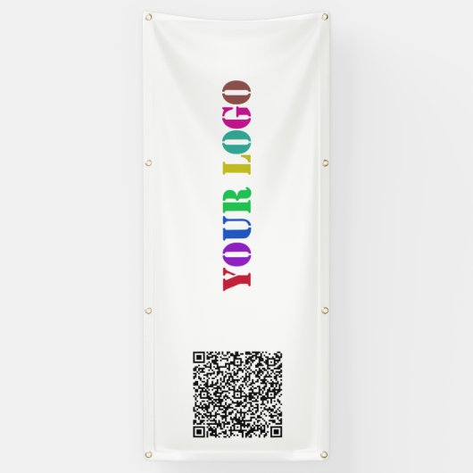 Ihr QR-Code und Ihr Logo-Werbebanner Banner (Vertikal)