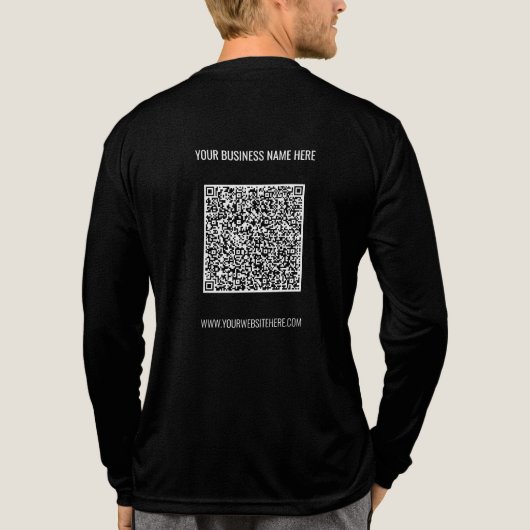 Ihr QR-Code und Ihr maßgeschneidertes Textwerbeges Tri-Blend Shirt (Rückseite)
