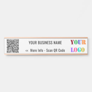 Ihr QR-Code und Ihr Name Business Door-Zeichen mit Türschild