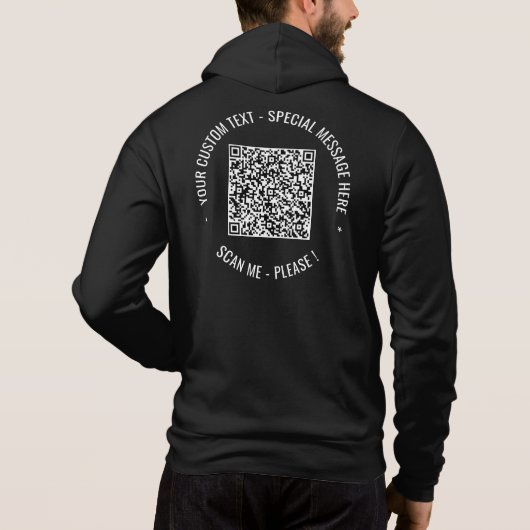 Ihr QR-Code und Ihr Personalisierter Textcode Hoodie (Rückseite)