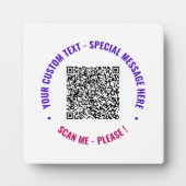 Ihr QR-Code und Ihre benutzerdefinierte Textebene Fotoplatte (Vorderseite)