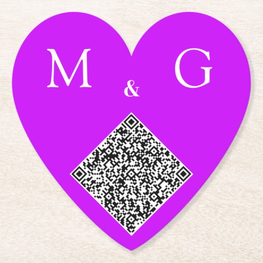 Ihr QR-Code und Ihre Briefe zum Hochzeitspapier-Un Untersetzer (Vorderseite)