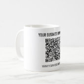 Ihr QR-Code und Ihre kundenspezifische Text-Busine Kaffeetasse (Vorderseite Links)