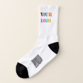 Ihr QR-Code und Ihre Logo-Werbeplakette Socken (Links - Außen)