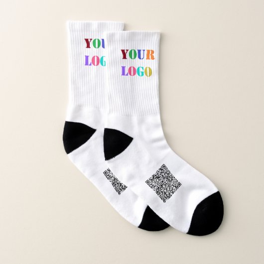 Ihr QR-Code und Ihre Logo-Werbeplakette Socken (Paar)