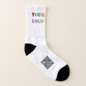 Ihr QR-Code und Ihre Logo-Werbeplakette Socken (Links - Innen)