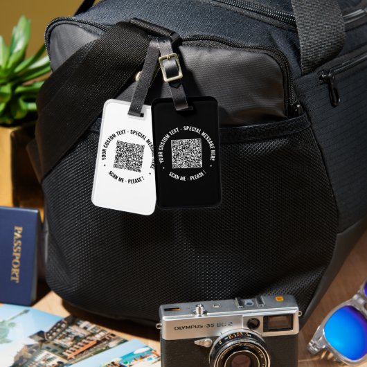 Ihr QR-Code und Ihre Vorlage für benutzerdefiniert Gepäckanhänger (Vorderseite & Rückseite)