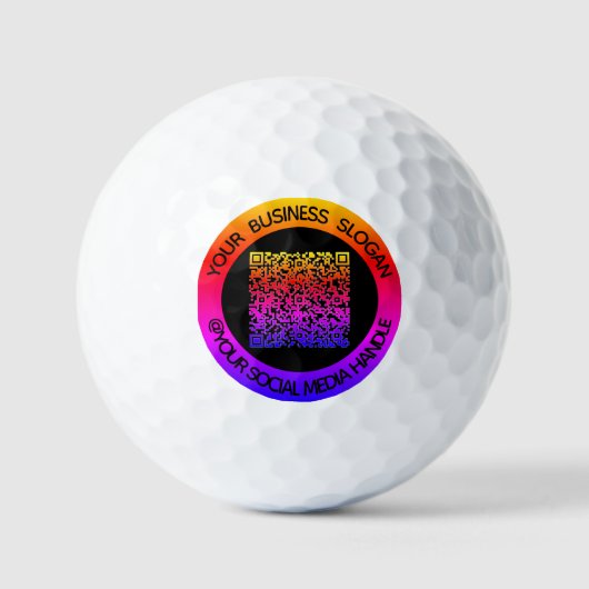 Ihr QR-Code und individuelle Text-Stempel Golfbäll Golfball (Vorderseite)