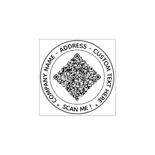 Ihr QR-Code und individueller Text runder Gummiste Gummistempel