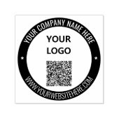 Ihr QR-Code und Logo Farbrundstempel Vorlage Permastempel (Design)
