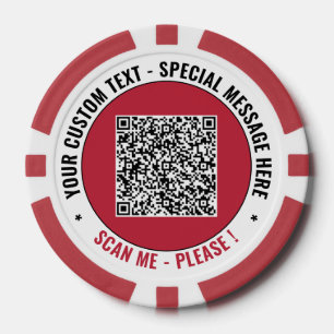 Ihr QR-Code und Text Branded Poker Chips Beispiel