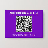 Ihr QR-Code und Text Geschäft Promotions-Button Button (Vorderseite)