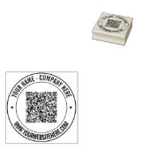 Ihr QR-Code und Text Geschäft Runder Gummistempel (Stempel)