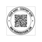 Ihr QR-Code und Text Geschäft Runder Gummistempel (Prägung)