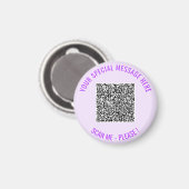 Ihr QR-Code und Text personalisierter Magnet Vorla (Vorderseite/Rückseite)