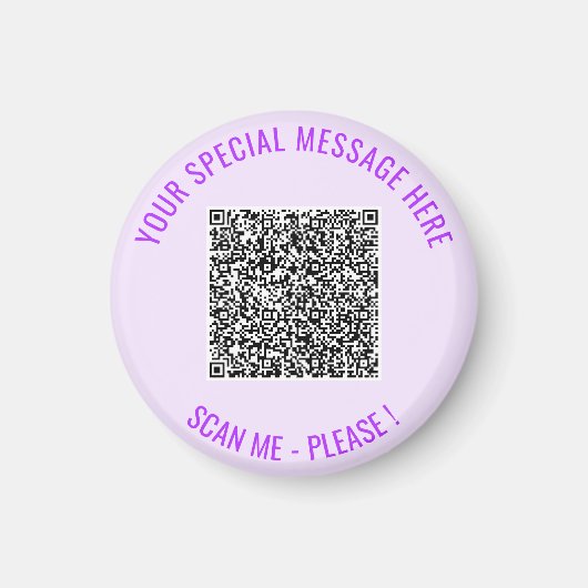 Ihr QR-Code und Text personalisierter Magnet Vorla (Vorne)