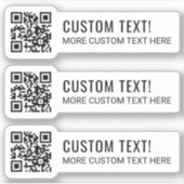 Ihr QR-Code und zwei Zeilen Textaufkleber Aufkleber (Vorderseite)