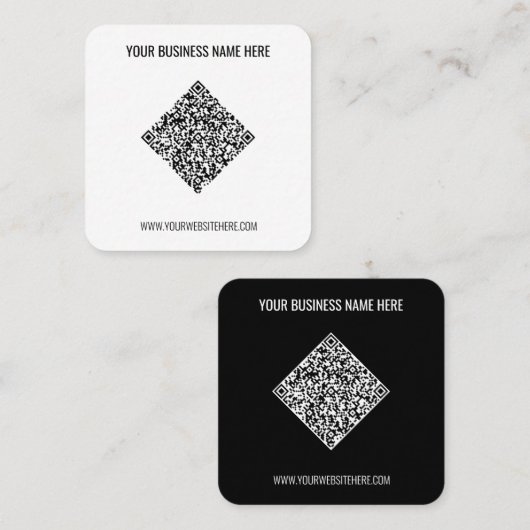 Ihr QR-Code Werbe Visitenkarten Beispiel Quadratische Visitenkarte (Vorne/Hinten)