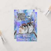 Ihr QR-Code wünscht eine "Vogel Valentine Day Card Karte (Vorderseite/Rückseite Beispiel)