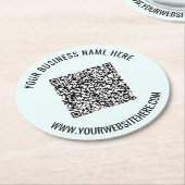 Ihr QR-Untersetzer für benutzerdefinierten Text un Runder Pappuntersetzer (Angewinkelt)