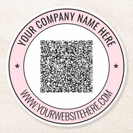Ihr QR-Untersetzer mit benutzerdefiniertem Text Runder Pappuntersetzer (Vorderseite)