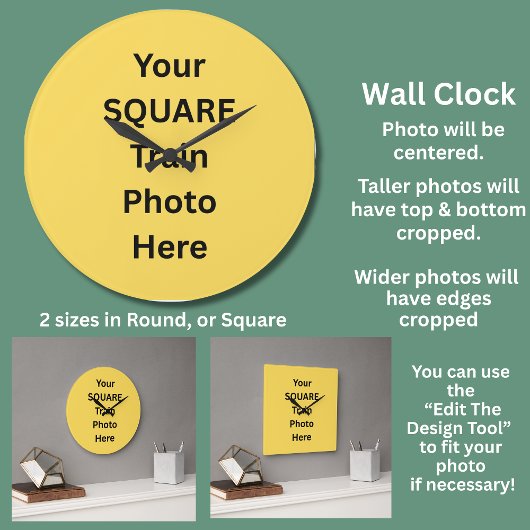 Ihr Quadrat-Zugfoto Große Wanduhr