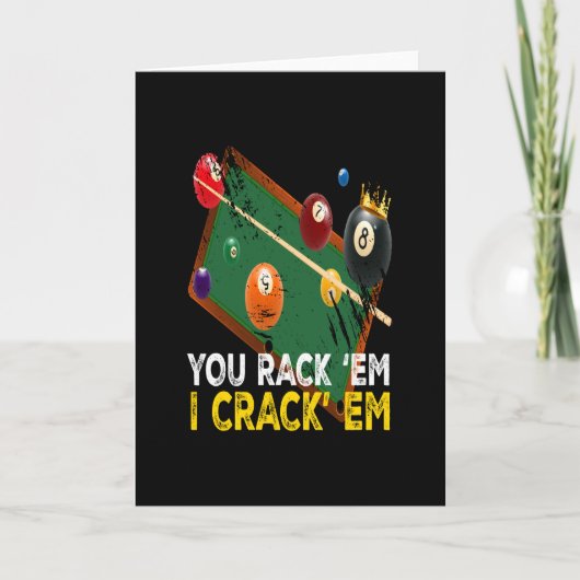 Ihr Rack Ei Crack Em Billiard Pool Karte (Vorderseite)