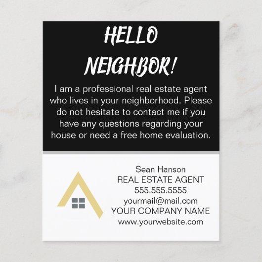 Ihr Realtor Real Anwesen Agent Marketing Flyer (Vorne)
