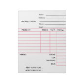 Ihr Rechnungs-Editor Notizblock (Rotiert)