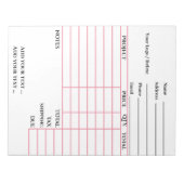 Ihr Rechnungs-Editor Notizblock (Vorderseite)